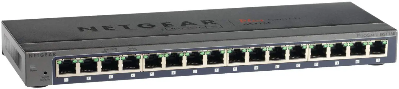 NETGEAR GS116E 16-Port Gigabit Ethernet Smart Managed Plus Switch