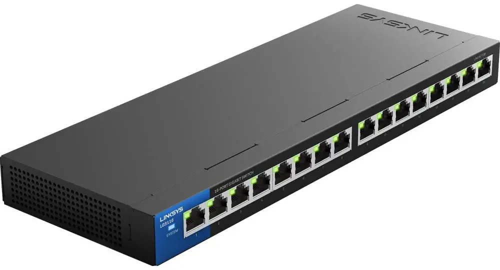  Linksys Business LGS116 16-Port Desktop Gigabit Ethernet Unmanaged Network Switch
